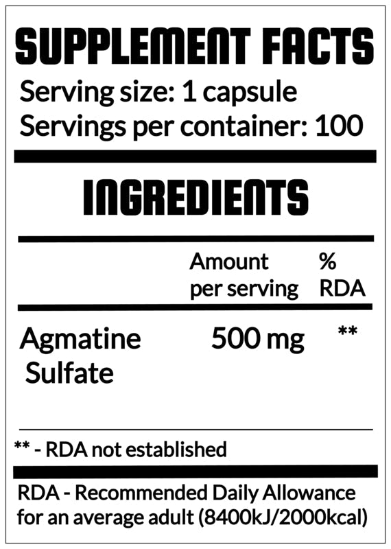 Agmatine Sulfate 500mg 100 capsules supplement information QRP Nutrition | Sarms Ireland 
